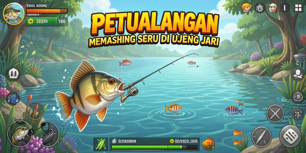 Tampilan gameplay <strong>333V</strong> dengan aksi memancing yang mendebarkan.