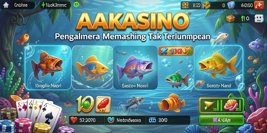 Screenshot AAKASINO menunjukkan gameplay memancing yang seru dan realistis.