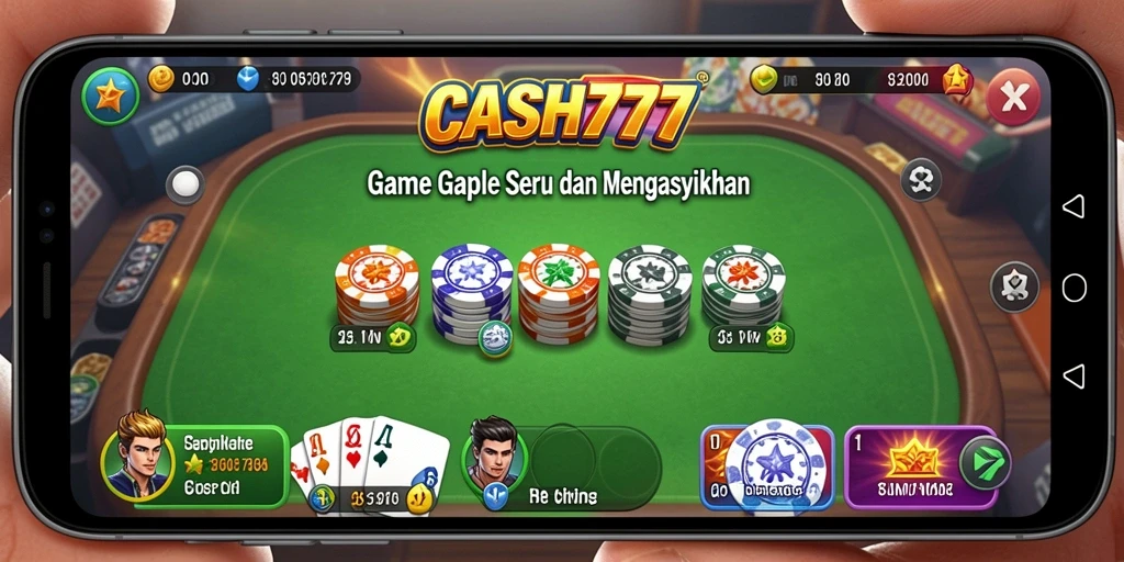Tampilan gameplay Gaple yang seru dan interaktif di CASH777.