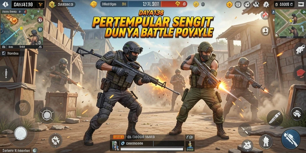 Tangkapan layar utama dari gameplay Battle Royale yang epik.