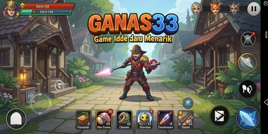 Screenshot utama menunjukkan gameplay menarik dari GANAS33.