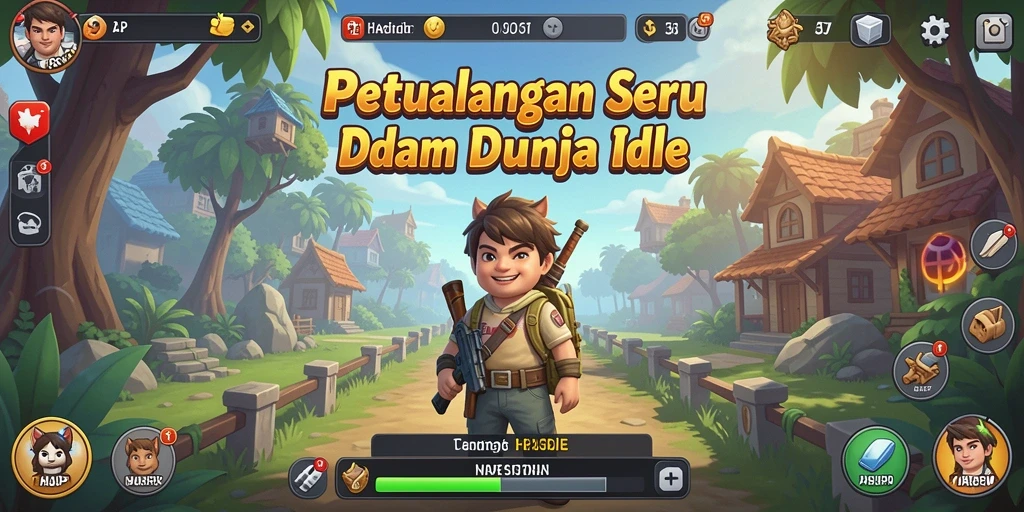 Tangkapan layar gameplay HARAPJP, menunjukkan aksi Idle yang seru.