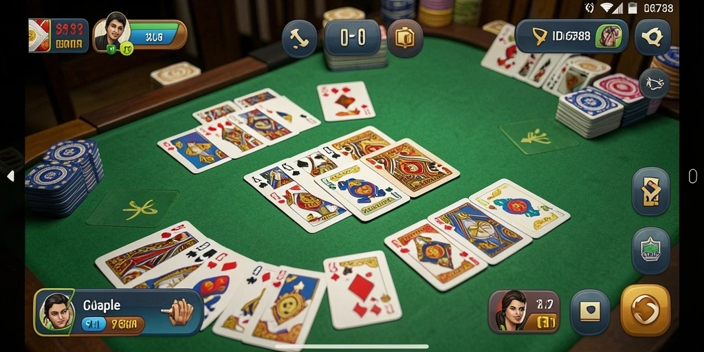 Tampilan gameplay seru dalam game Gaple ID6788, penuh interaksi.
