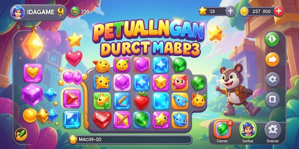 Gameplay seru IDAGAME dengan grafis Match-3 yang memikat.