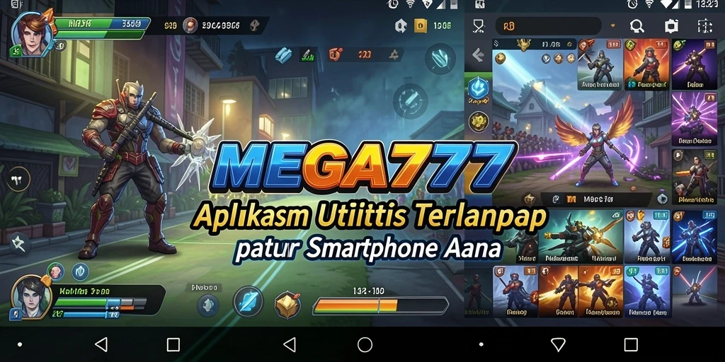 Tampilan utama aplikasi MEGA777 yang menampilkan fitur Utility.