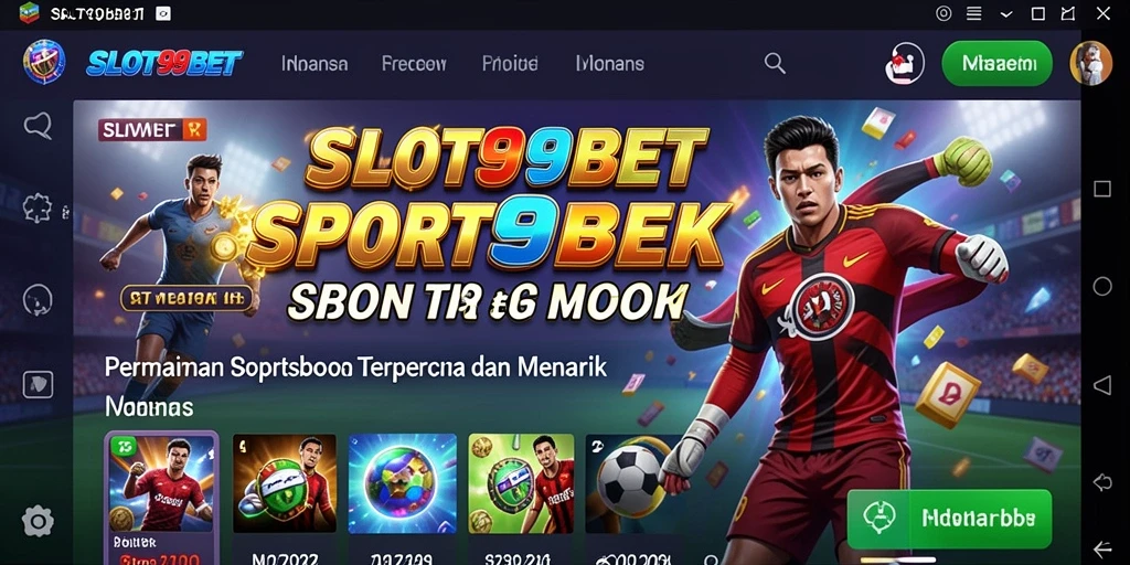 Tampilan screenshot utama SLOT99BET dengan berbagai opsi taruhan olahraga.