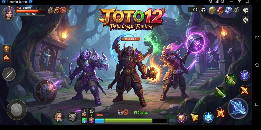 Screenshot gameplay TOTO12 menampilkan pertarungan mendebarkan dengan karakter unik.